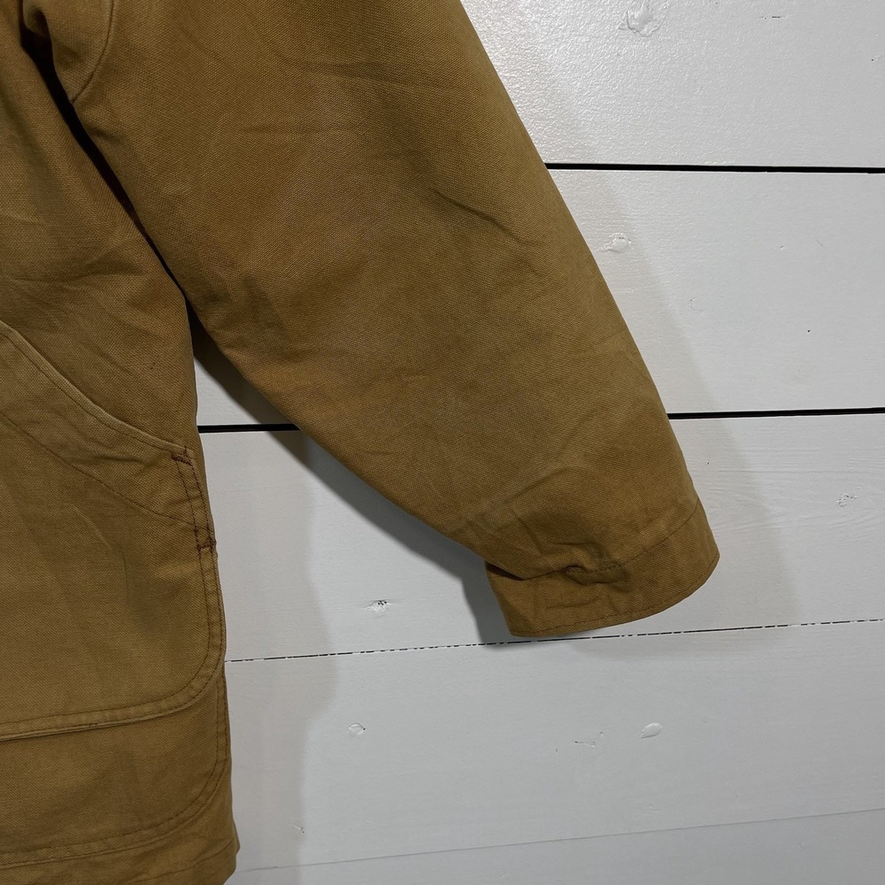 Vintage 80s LL Bean Womens Large Oversized‎ Jacket Canvas Plaid Chore Jacket - Picture 8 of 12